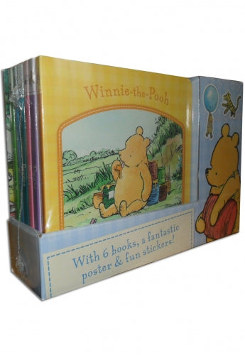 Winnie the Pooh 6 Books Collection Set Pack Series Poster Sticker Young Children